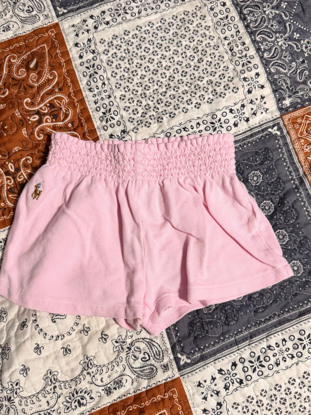 Ralph Lauren Pink Smocked Waist Shorts Baby Girls Size 6 months